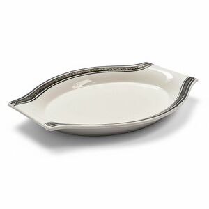 Vintage Jackson China Restaurantware Oval Dinner Plate Greek Key Black Gold